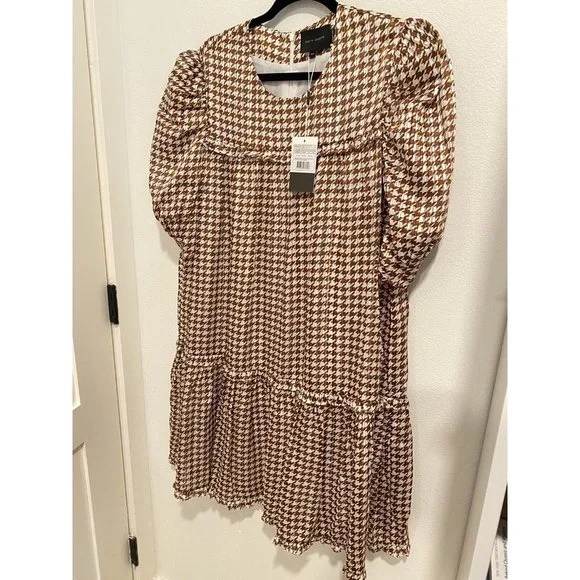 $338 Birgitte Herskind Sus Shift Dress  Pepita Houndstooth Print Size US 12 XL - Picture 4 of 7